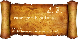 Lemberger Henriett névjegykártya
